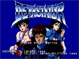 Title screen of Devastator on the Sega CD.
