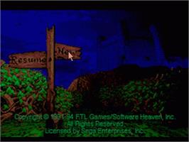 Title screen of Dungeon Master 2 - Skullkeep on the Sega CD.