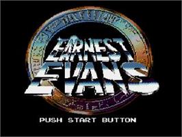 Title screen of Earnest Evans on the Sega CD.