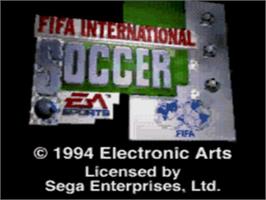 Title screen of Fifa International Soccer - Championship Edition on the Sega CD.