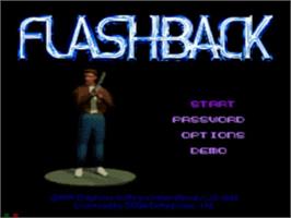 Title screen of Flashback on the Sega CD.