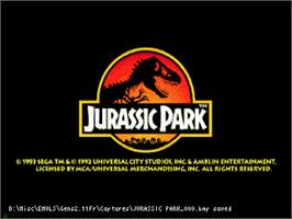Title screen of Jurassic Park on the Sega CD.
