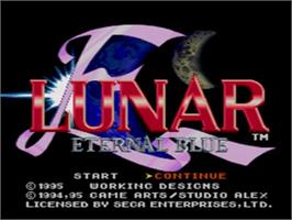 Title screen of Lunar - Eternal Blue on the Sega CD.