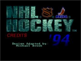 Title screen of Nhl Hockey '94 on the Sega CD.