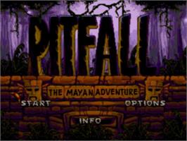 Title screen of Pitfall - The Mayan Adventure on the Sega CD.