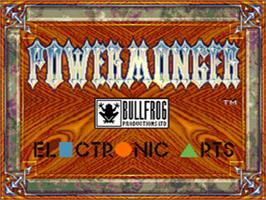 Title screen of Power Monger on the Sega CD.
