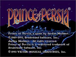 Title screen of Prince Of Persia on the Sega CD.