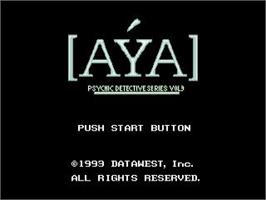 Title screen of Psychic Detective Series Vol. 3 - Aya on the Sega CD.
