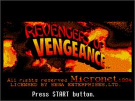 Title screen of Revengers of Vengeance on the Sega CD.