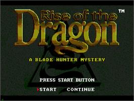 Title screen of Rise of the Dragon on the Sega CD.