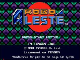 Title screen of Robo Aleste on the Sega CD.
