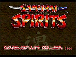 Title screen of Samurai Shodown / Samurai Spirits on the Sega CD.
