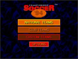 Title screen of Sensible Soccer on the Sega CD.