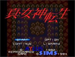 Title screen of Shin Megami Tensei on the Sega CD.