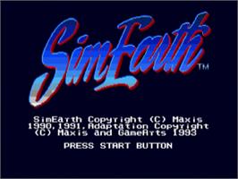 Title screen of Sim Earth: The Living Planet on the Sega CD.