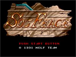 Title screen of Sol-feace on the Sega CD.