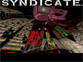 Title screen of Syndicate on the Sega CD.