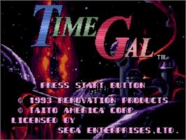 Title screen of Time Gal on the Sega CD.