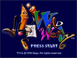 Title screen of Wild Woody on the Sega CD.