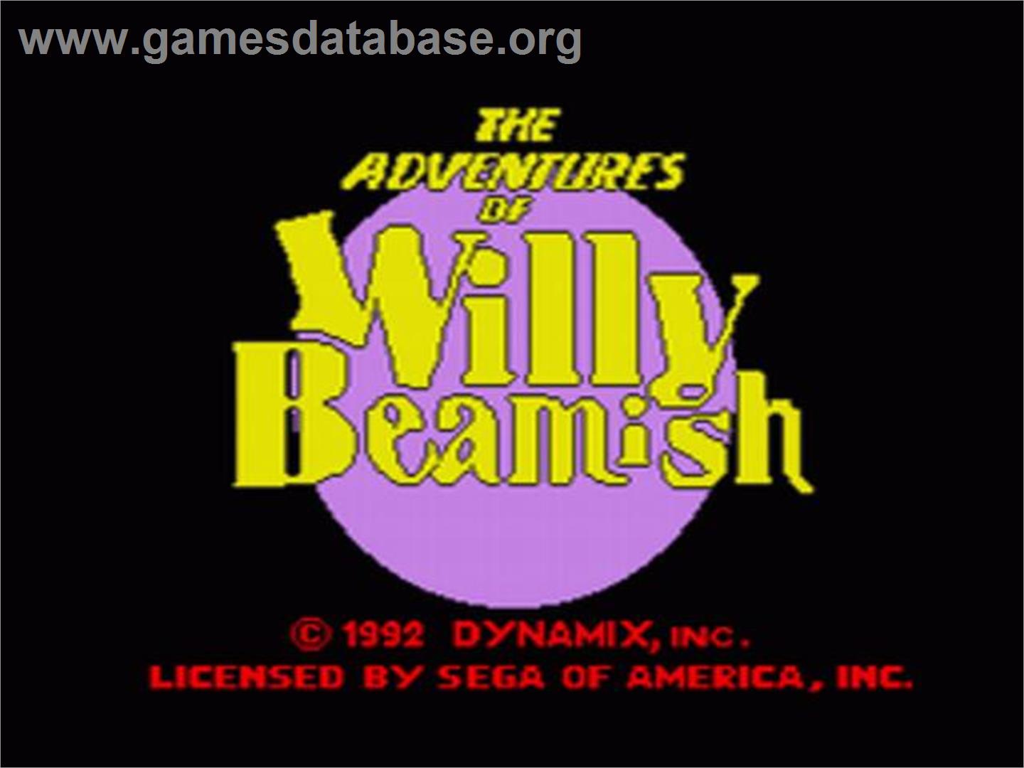 Adventures Of Willy Beamish, The - Sega CD - Artwork - Title Screen