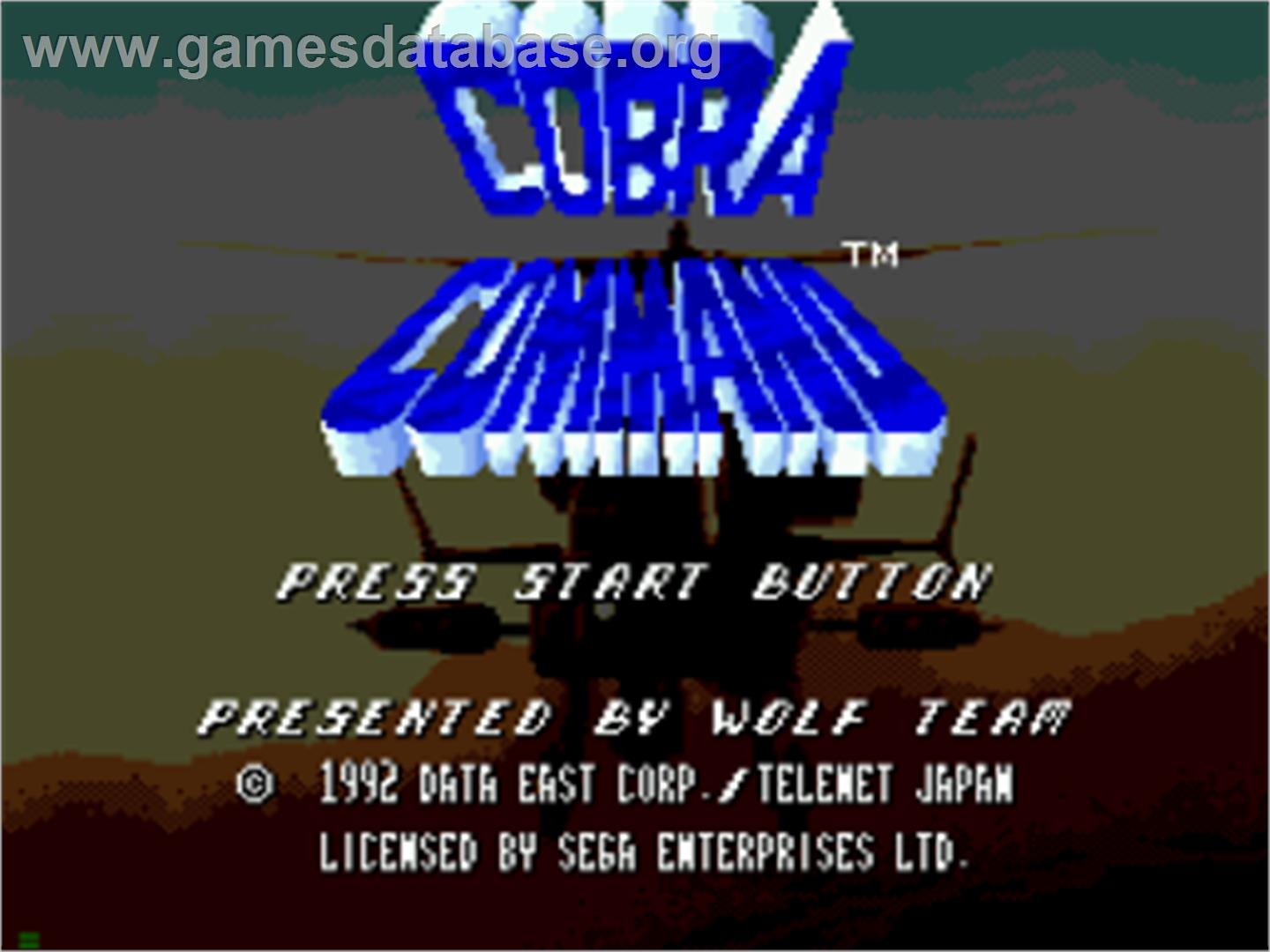Cobra Command - Sega CD - Artwork - Title Screen