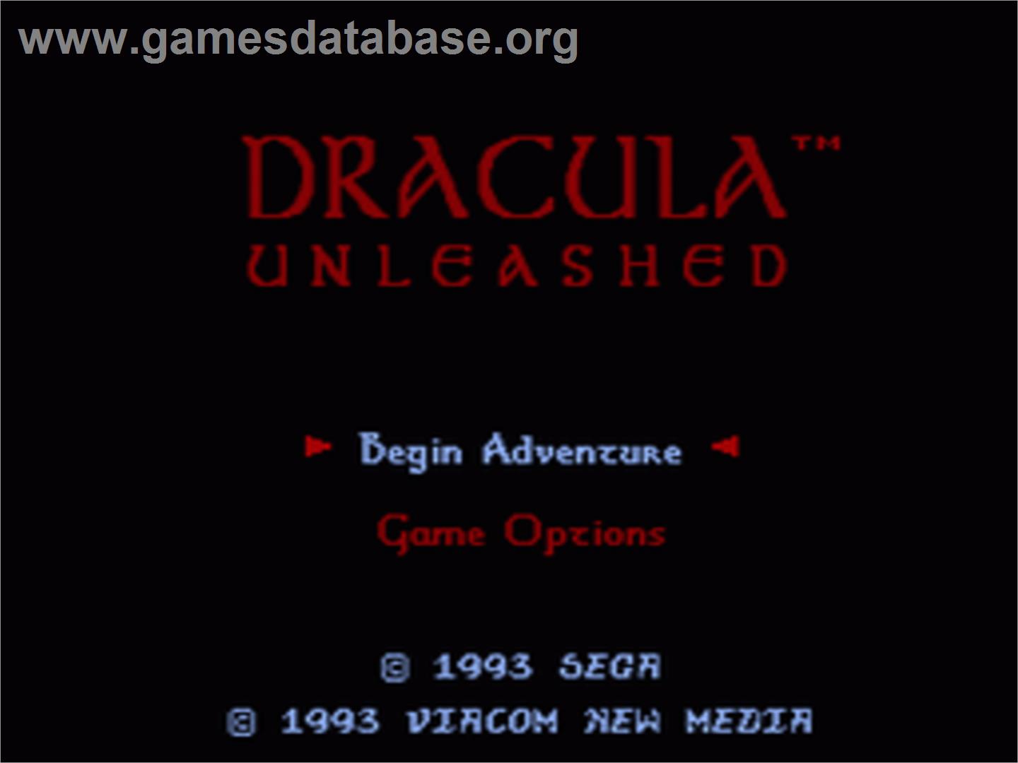 Dracula Unleashed - Sega CD - Artwork - Title Screen