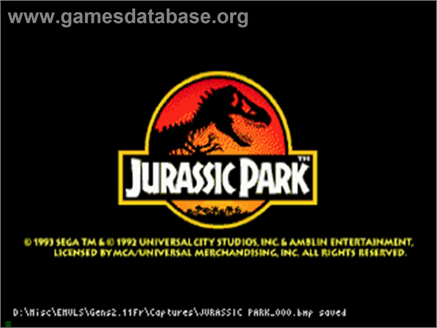 Jurassic Park - Sega CD - Artwork - Title Screen