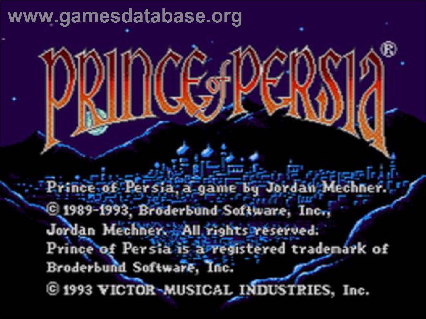 Prince Of Persia - Sega CD - Artwork - Title Screen
