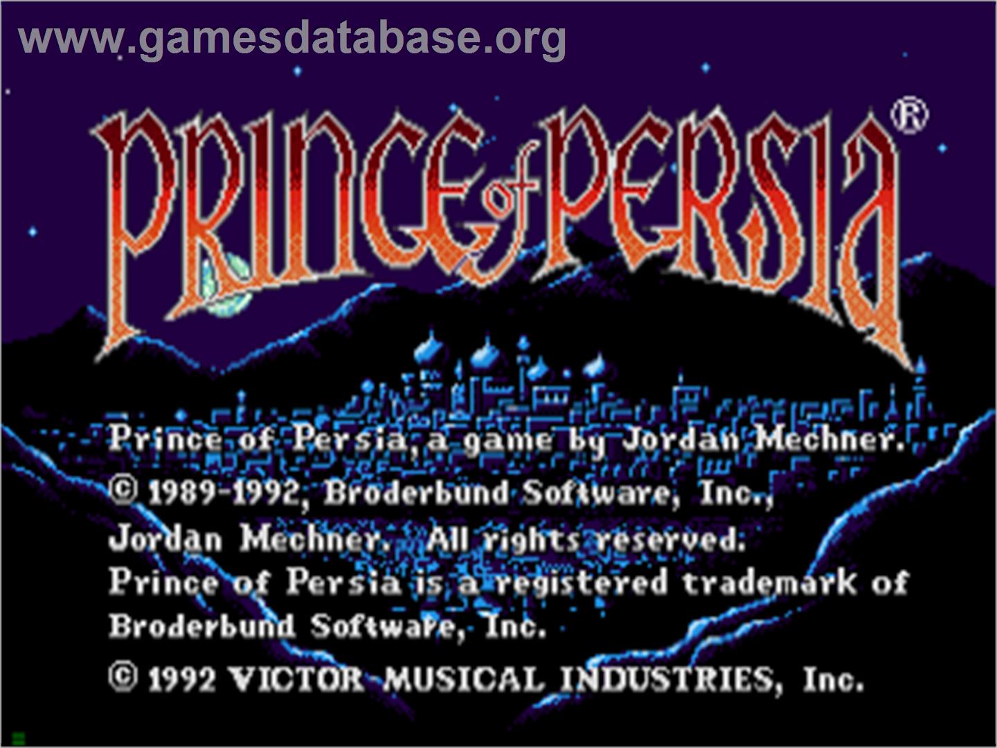 Prince of Persia - Sega CD - Artwork - Title Screen