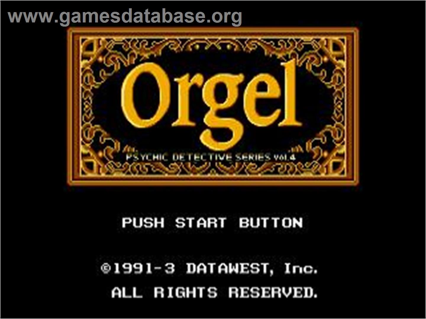 Psychic Detective Series Vol. 4 - Orgel - Sega CD - Artwork - Title Screen