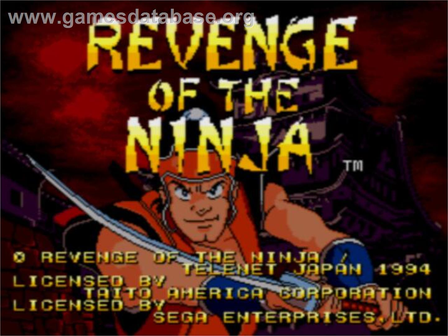 Revenge Of The Ninja - Sega CD - Artwork - Title Screen