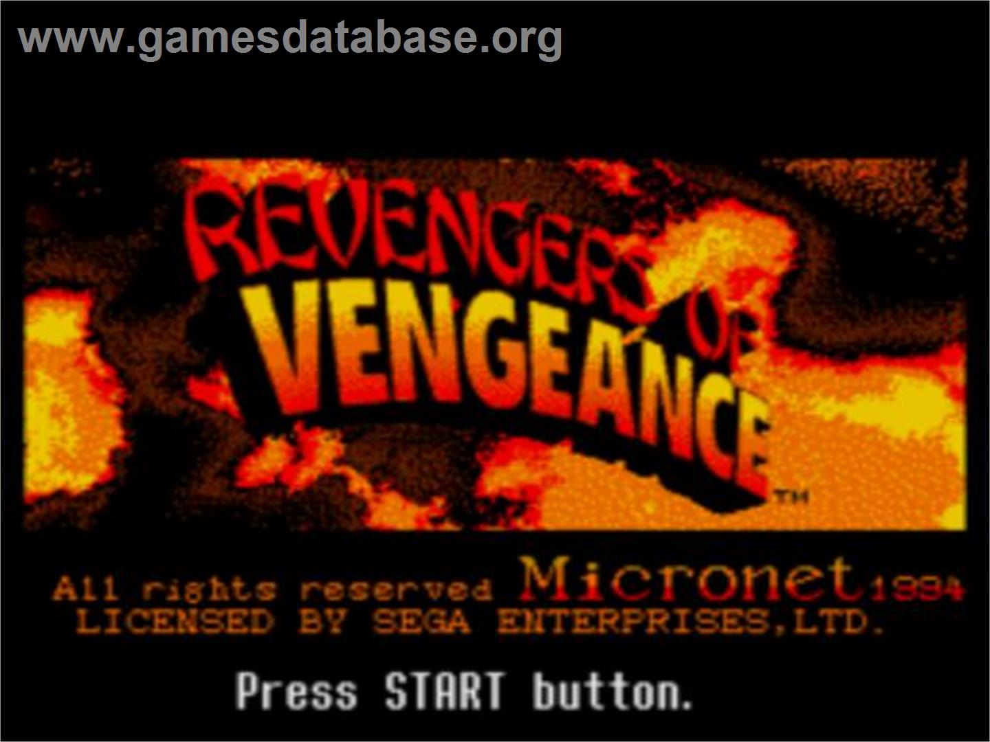 Revengers of Vengeance - Sega CD - Artwork - Title Screen