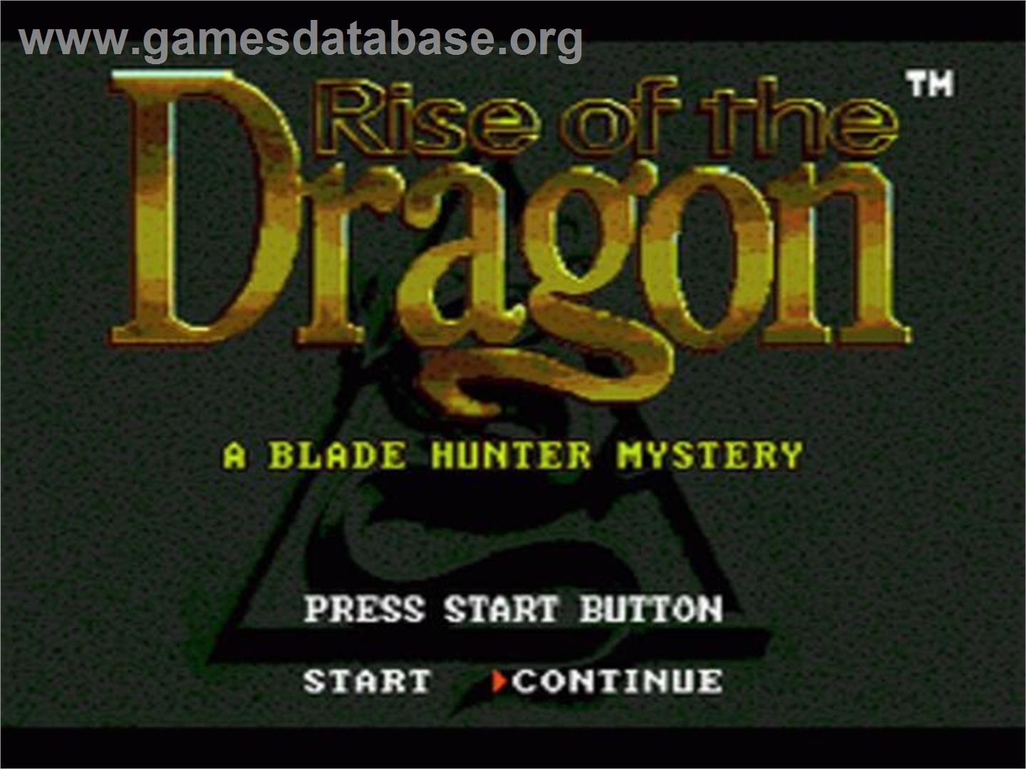 Rise Of The Dragon - Sega CD - Artwork - Title Screen