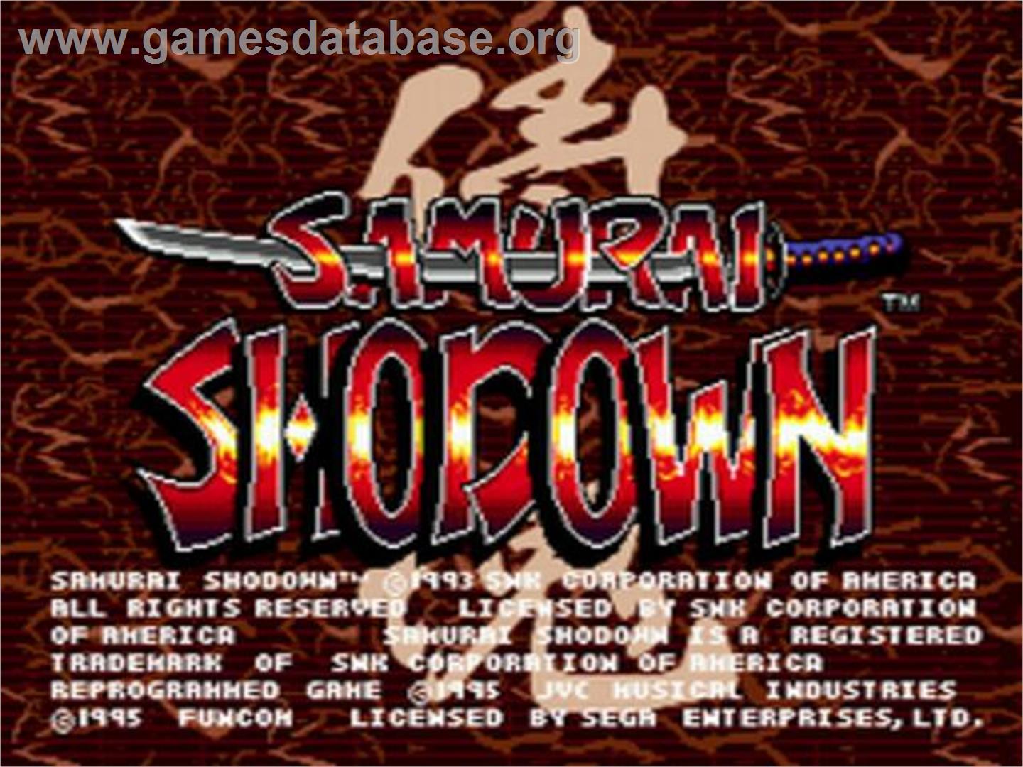Samurai Shodown - Sega CD - Artwork - Title Screen