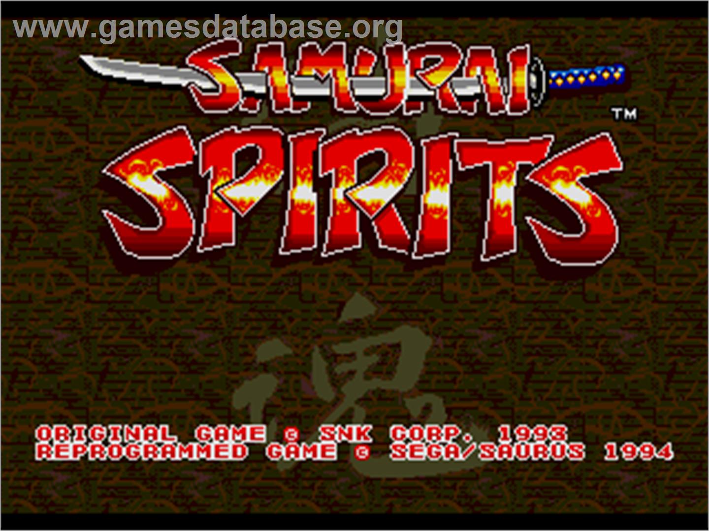 Samurai Shodown / Samurai Spirits - Sega CD - Artwork - Title Screen