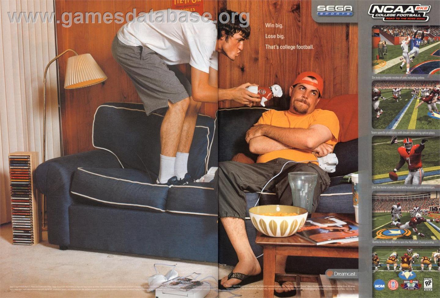 NCAA College Football 2K2 - Sega Dreamcast - Artwork - Advert