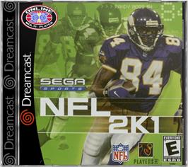 Box cover for NFL 2K1 on the Sega Dreamcast.