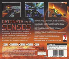 Box back cover for Bang! Gunship Elite on the Sega Dreamcast.
