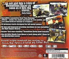 Box back cover for Demolition Racer - No Exit on the Sega Dreamcast.
