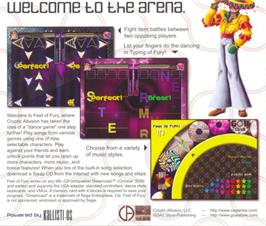 Box back cover for Feet of Fury on the Sega Dreamcast.
