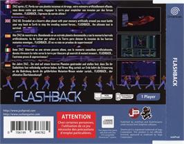 Box back cover for Flashback on the Sega Dreamcast.