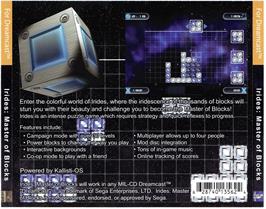 Box back cover for Irides - Master of Blocks on the Sega Dreamcast.
