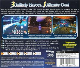 Box back cover for MDK 2 on the Sega Dreamcast.