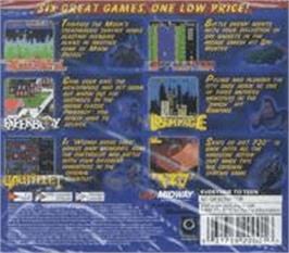 Box back cover for Midway's Greatest Arcade Hits 2 on the Sega Dreamcast.