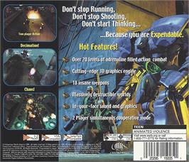 Box back cover for Millennium Soldier - Expendable on the Sega Dreamcast.