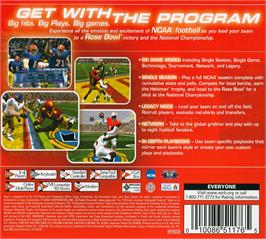 Box back cover for NCAA College Football 2K2 on the Sega Dreamcast.