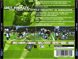 Box back cover for NFL 2K1 on the Sega Dreamcast.