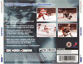 Box back cover for NHL 2K on the Sega Dreamcast.