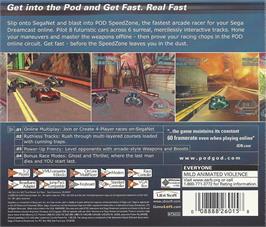 Box back cover for POD 2 on the Sega Dreamcast.