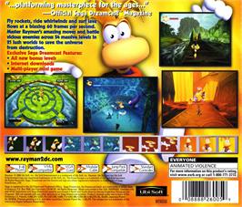 Box back cover for Rayman 2 - The Great Escape on the Sega Dreamcast.